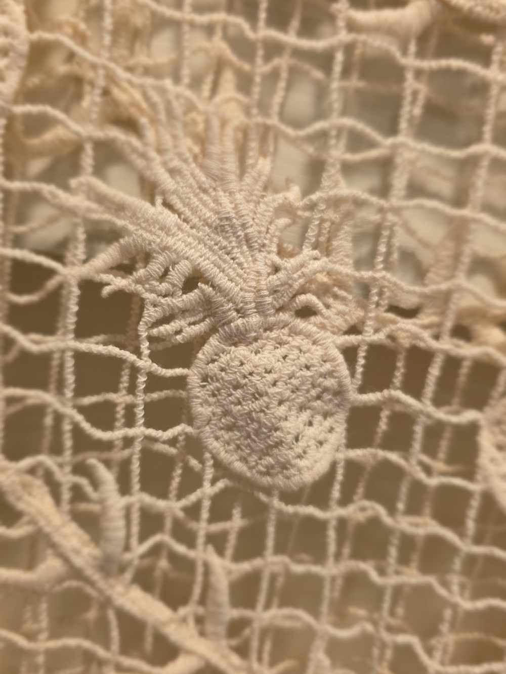 BLUE ISLAND Cream Pineapple Crochet Knit Swim Cover Up, Boho Beach NWT - Picture 5 of 9